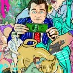 Stampa ispirata a The Wolf of Wall Street disponibile su tela o carta: qualità professionale, colori brillanti e stile pop‑art. Ideale per arredamento moderno e come regalo per appassionati di cinema.