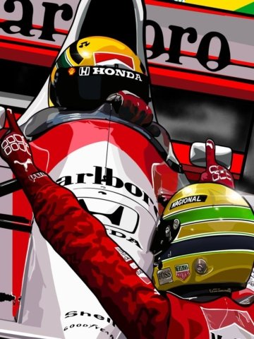 Stampa di alta qualità dedicata ad Ayrton Senna, disponibile su tela o carta: colori vividi e dettagli nitidi per un omaggio elegante alla leggenda della Formula 1. Perfetta per appassionati, collezionisti e come elemento decorativo per casa o ufficio.