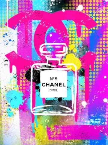 Stampa elegante di Chanel N°5 su tela o carta: design sofisticato e materiali premium per un tocco di classe negli interni. Ideale per salotto, camera o ufficio e perfetta come regalo per chi ama il design raffinato.