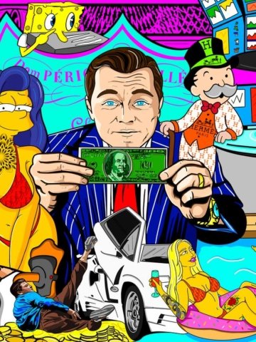 Porta una ventata di design moderno nella tua casa con la stampa pop art 'The Wolf of Wall Street', un'opera esclusiva capace di arricchire qualsiasi spazio. Perfetto per chi ama il tocco audace ed accattivante dell'arte contemporanea.