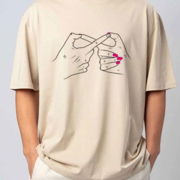 T-shirt mani infinito in cotone unisex bianca o avana