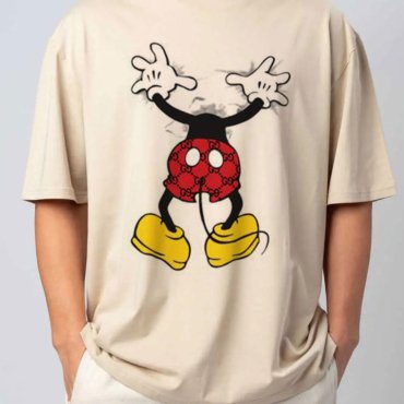 T-shirt Topolino in cotone unisex bianca o avana
